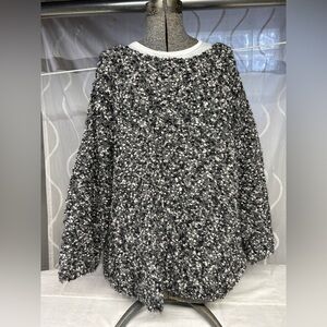 Eileen Fisher Beautiful Boucle Boxy Cozy Black and White